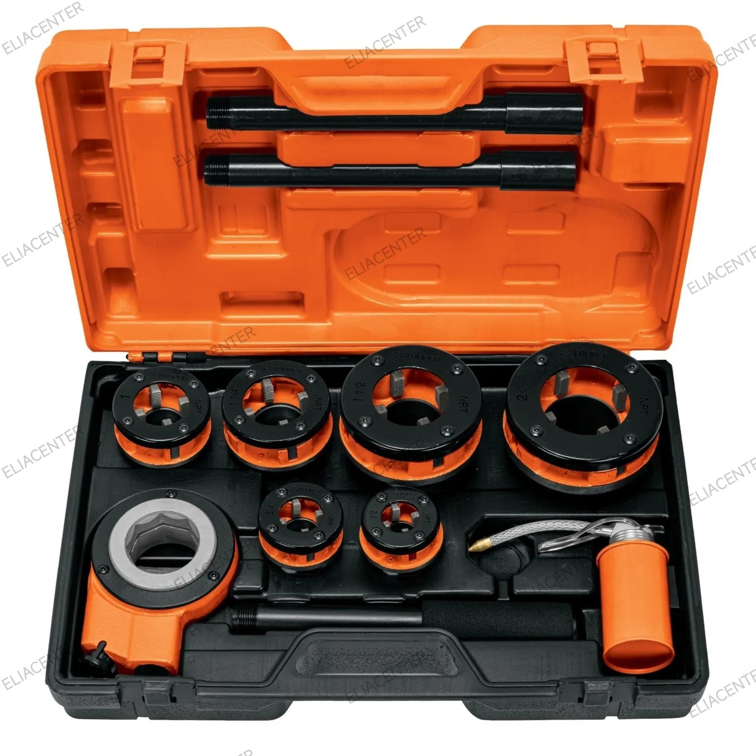 JUEGO DE TARRAJA PARA TUBO NPT 1/2 A 2" TRUPER (13071) X 9 PZS