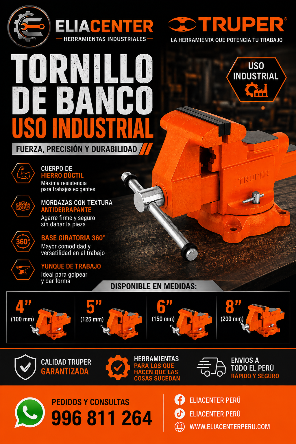 TORNILLO DE BANCO TRUPER USO INDUSTRIAL