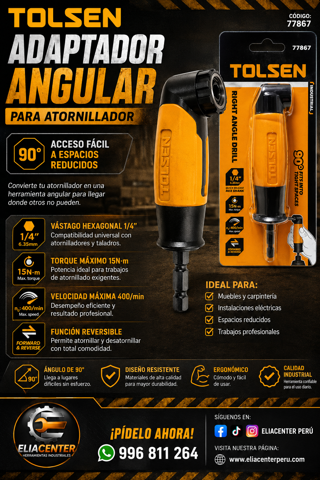 ADAPTADOR ANGULAR PARA ATORNILLAR