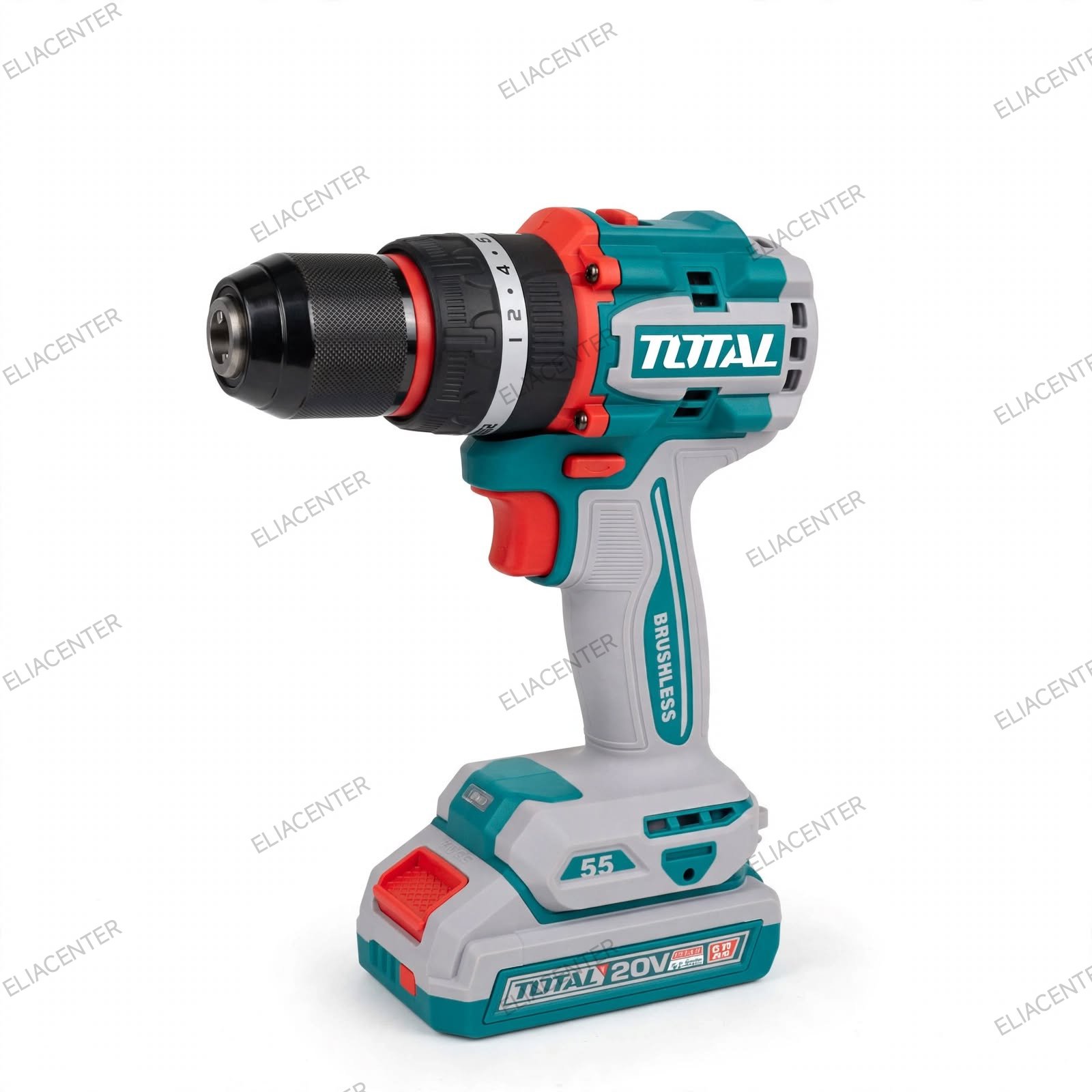 Taladro Atornillador Inalámbrico TOTAL TIDLI20555 20V 55Nm Brushless 2 Baterías - Ferretería Las Malvinas Lima - ELIACENTER PERÚ - Imagen 3